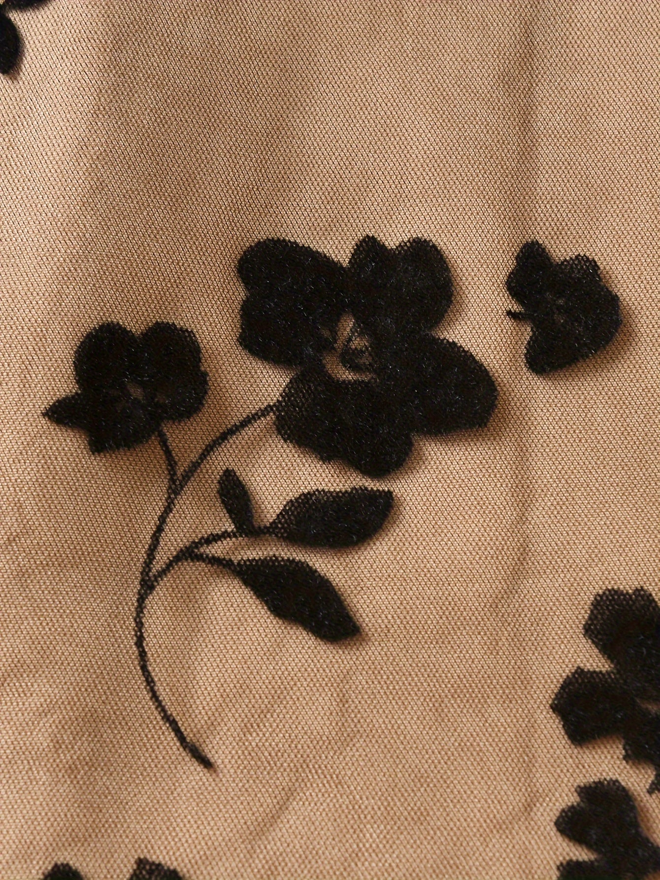 Girls' Floral Mesh Dress Long Sleeve Fall Casual with Belt