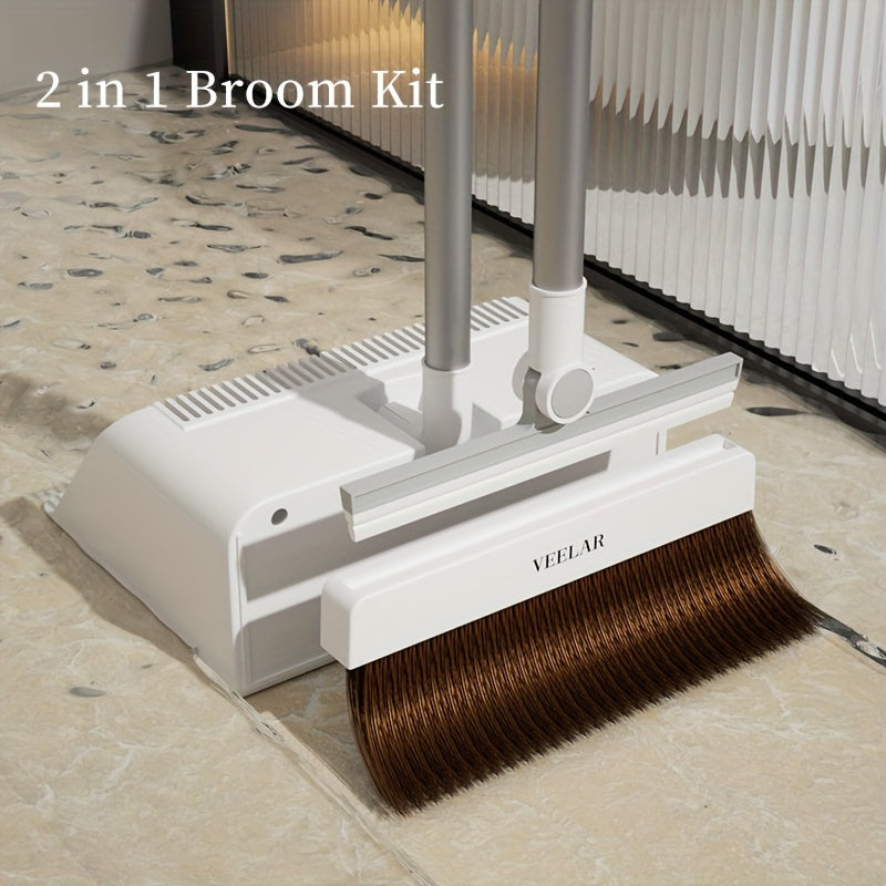 2-in-1 Magic Broom and Scraper Set for Floors, Showers, Glass, and Tiles