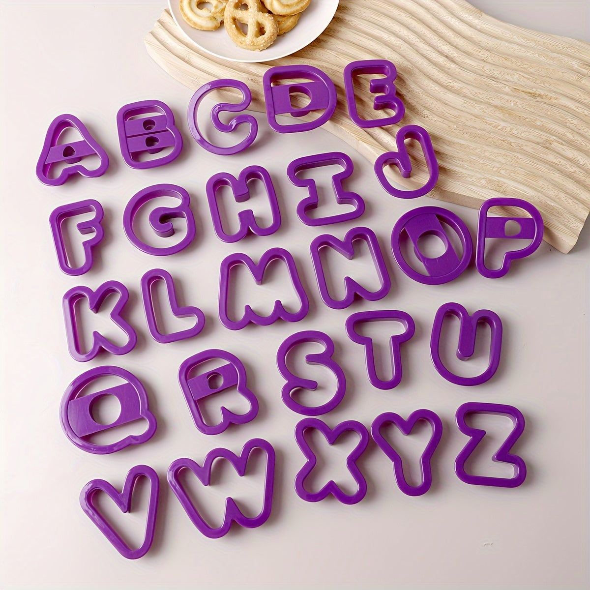 Set of 26 Alphabet Cookie Cutters for Baking and Biscuit Decorating