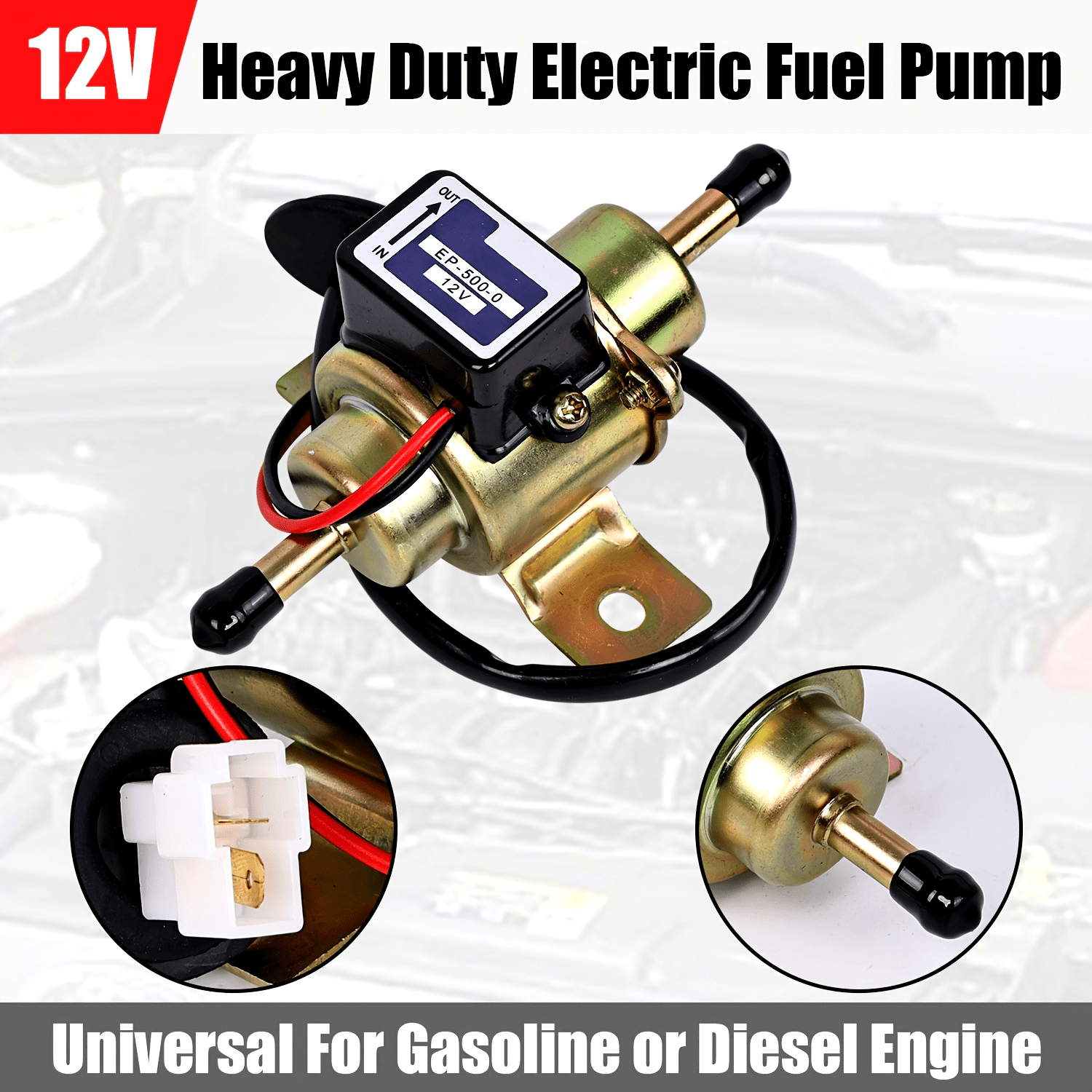 Universal Electric Fuel Pump for Diesel Petrol Gasoline Low Pressure