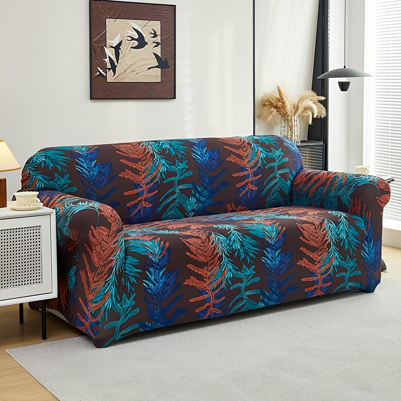 All-Season Stretchable Sofa Cover with Anti-Slip and Modern Print Fits Single to Four-Seater
