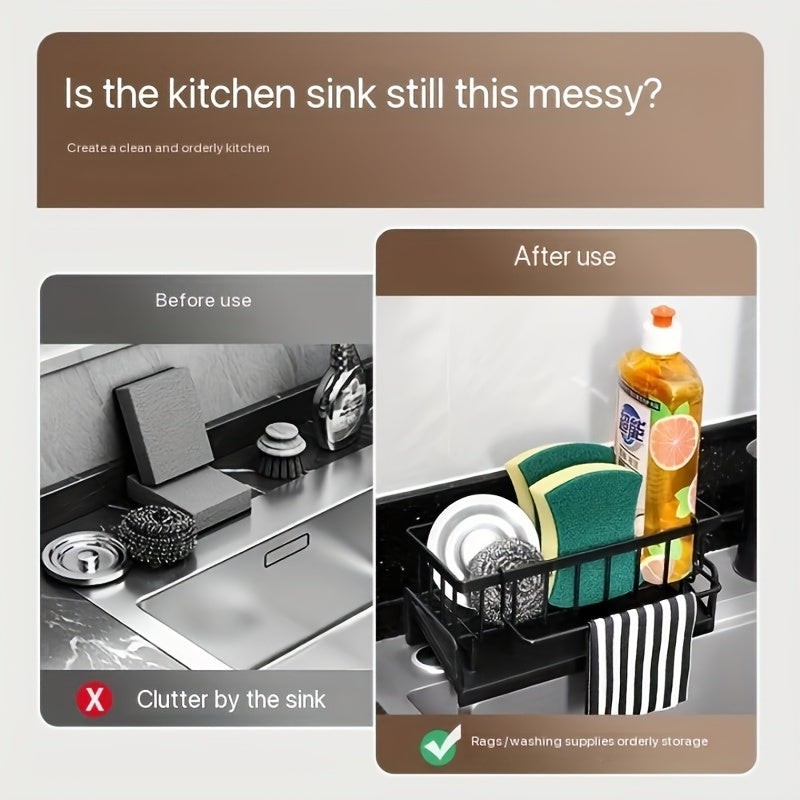 Multi-Purpose Kitchen and Bathroom Organizer Set Sturdy Plastic Rack with Drain