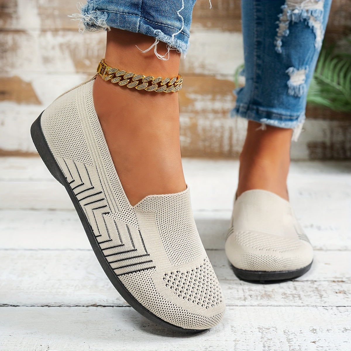 Women's Mesh Slip-On Sneakers Lightweight Casual Flats for Comfort