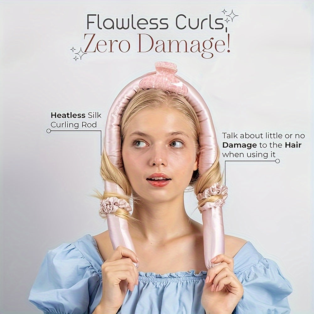 Juego de rulos de espuma para mujer para rizos sin calor en cabello largo