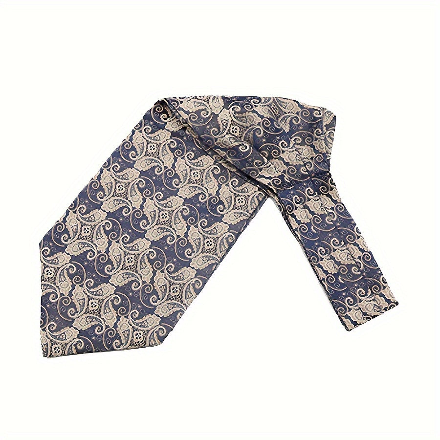 Men's Burgundy Blue Flower Suit Neck Scarf Casual Formal Dress Shirt Accessory