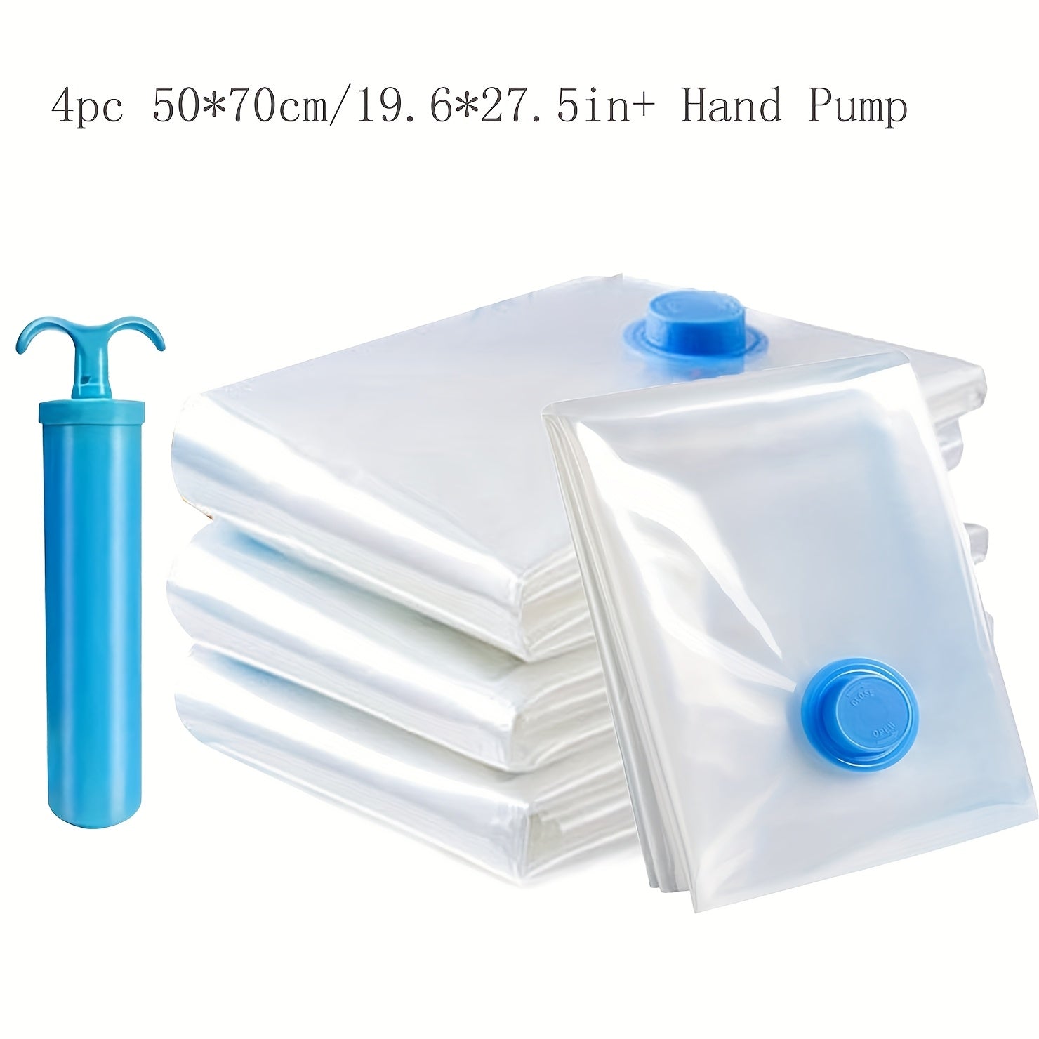 Средние вакуумные сумки для хранения путешествий с ручным насосом для одежды, одеял, покрывал, постельных принадлежностей, белые, 4 шт.