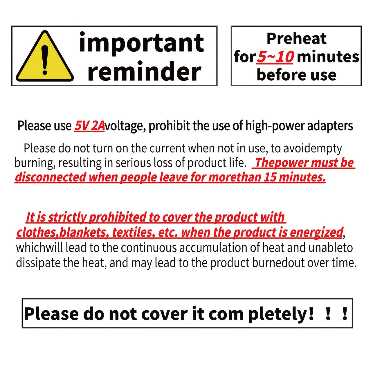 USB quvvatlangan oyoqni isitish padini yumshoq plush polyester matodan tayyorlangan bo'lib, u uyda yaxshiroq uxlash uchun issiqlik ta'minlaydi. 30W, 36V ostida batareyalar talab qilinmaydi. Mashinada yuvish mumkin.