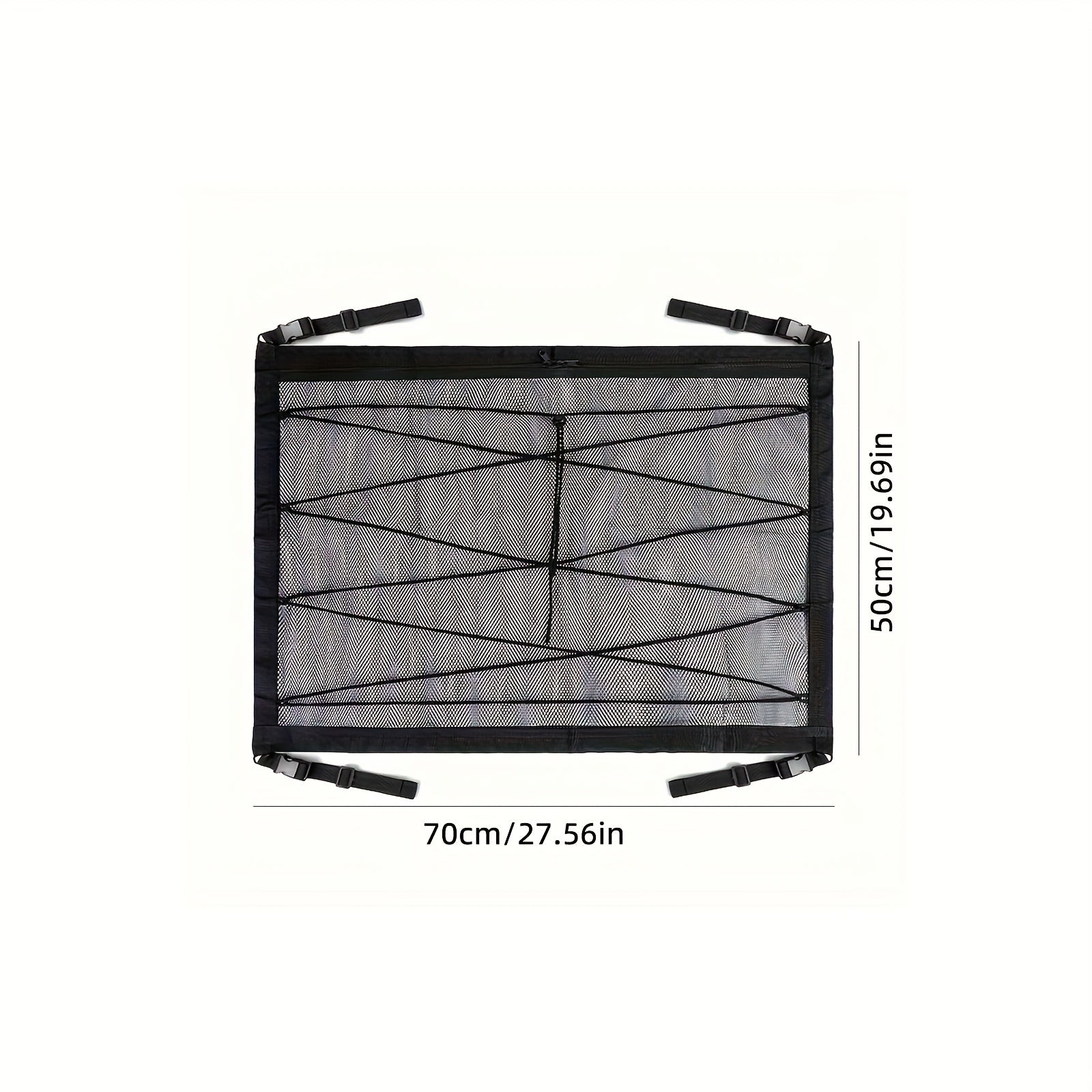 Universal Car Roof Mesh Bag Cargo Organizer Zipper Adjustable Net