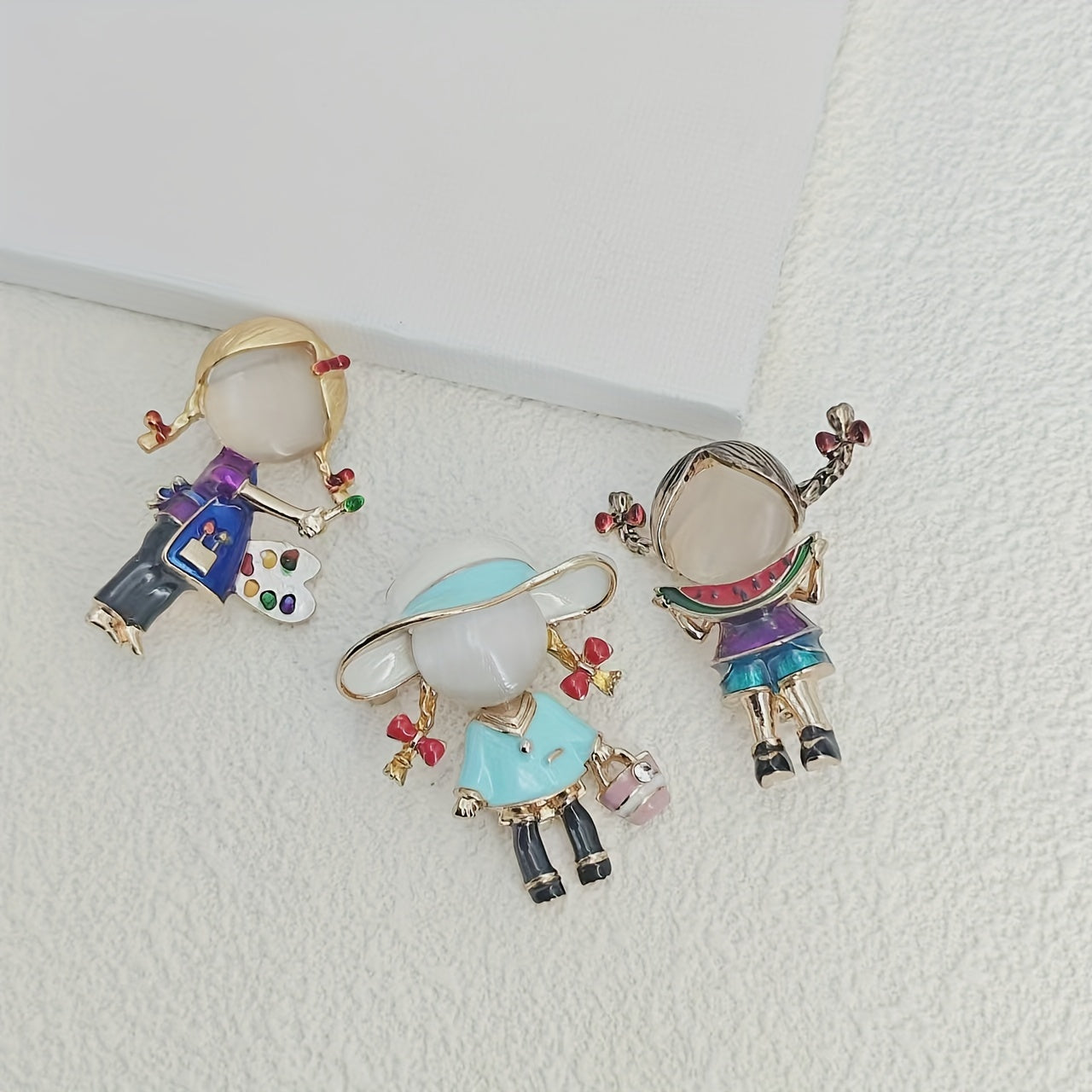 Set of 1/2/3 Elegant Enamel Alloy Brooch Pins for Sweaters Shirts and Suits