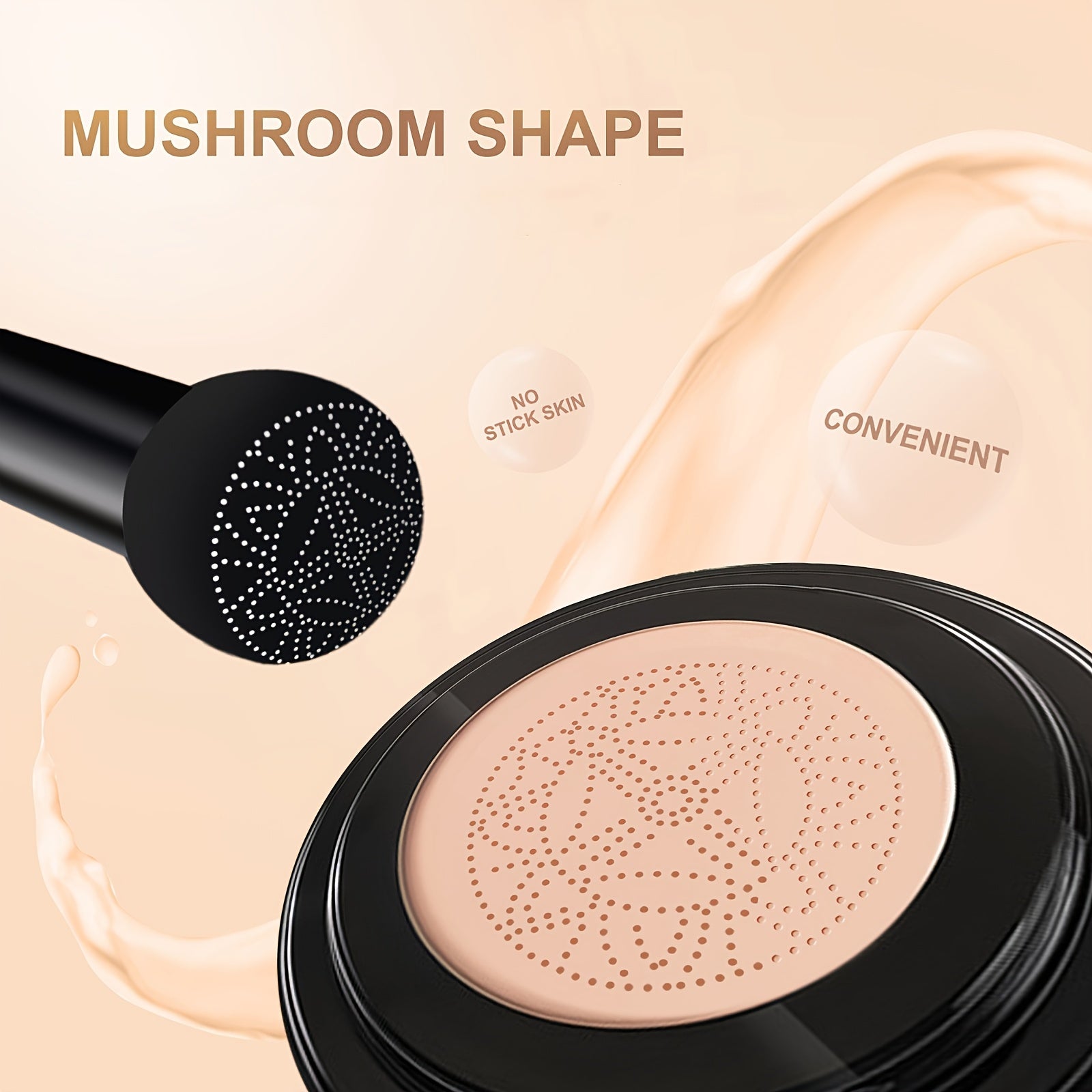Women Lightweight Mushroom Head Air Cushion Foundation Natural Brightening CC Cream