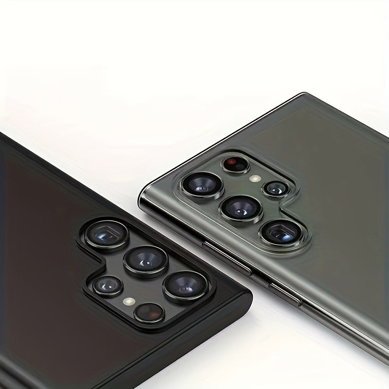 Set of 3 Camera Metal Rings and Tempered Glass Lens Protectors for Samsung Galaxy Models