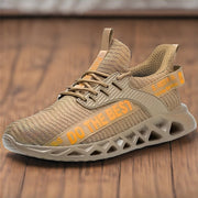 Women'S Plus Size Safety Sneakers Breathable Knit Beige Steel Toe Anti-Puncture