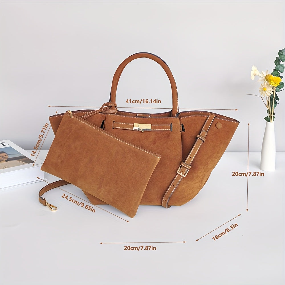 Superhero-Inspired Tote Bag Set Large Capacity Durable Fabric Coffee Light Brown