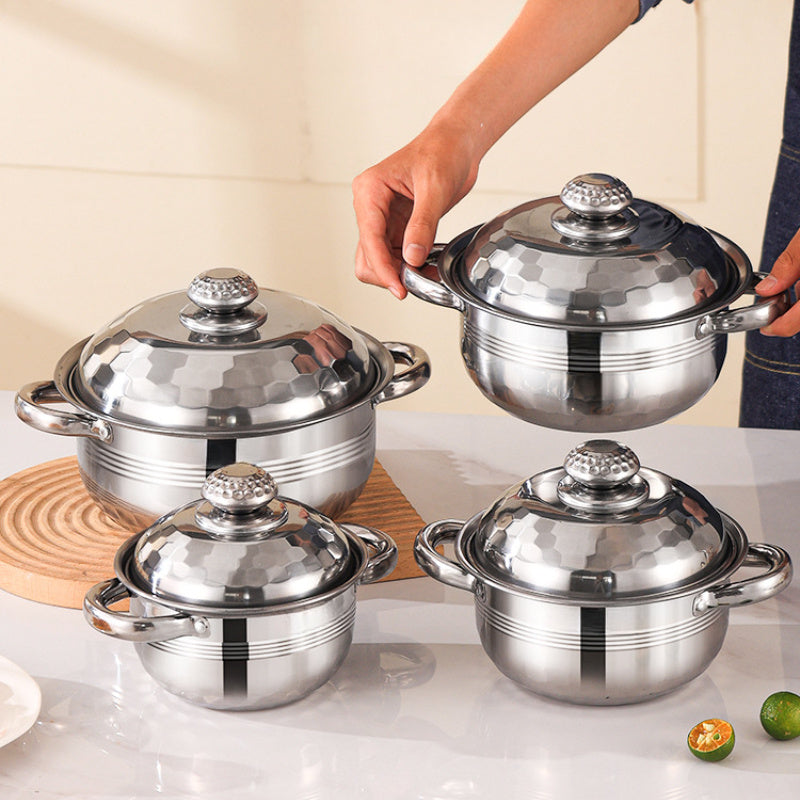 Набор из 8 нержавеющих стальных кастрюль с крышками, антикоррозийные, прочные кухонные принадлежности