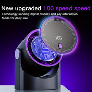 Portable USB Desk Fan Touchscreen Display 100 Speed Rechargeable Battery Office Bedroom Kitchen Camping