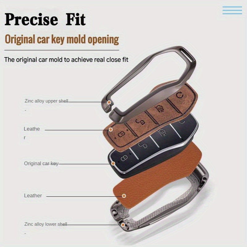 Чехол из черной PU-кожи для автомобильного ключа, держатель с брелоком