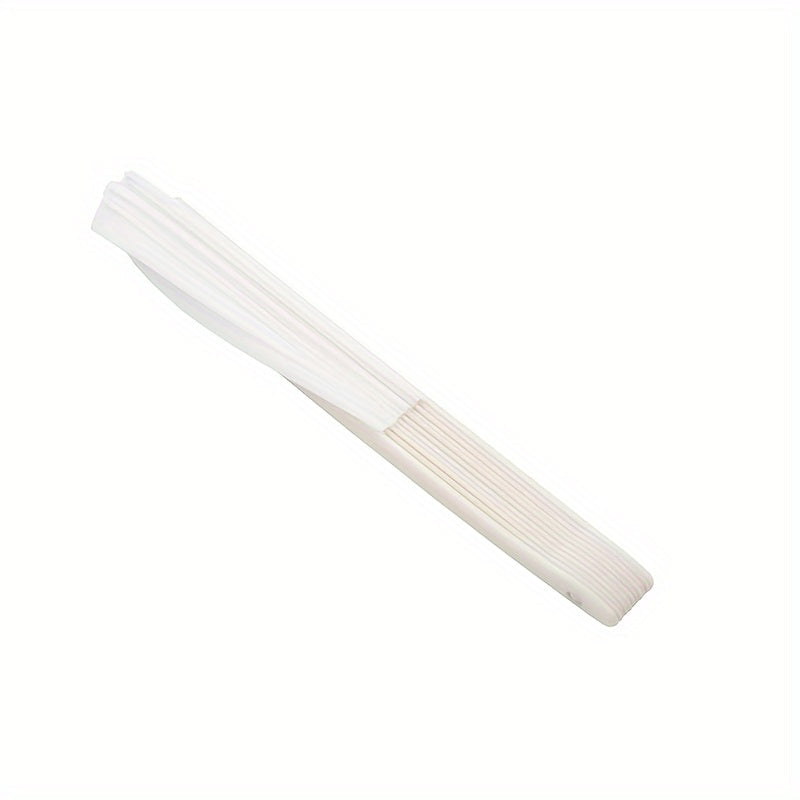 Large White Folding Hand Fan for Performances and Festivals Nylon Cloth