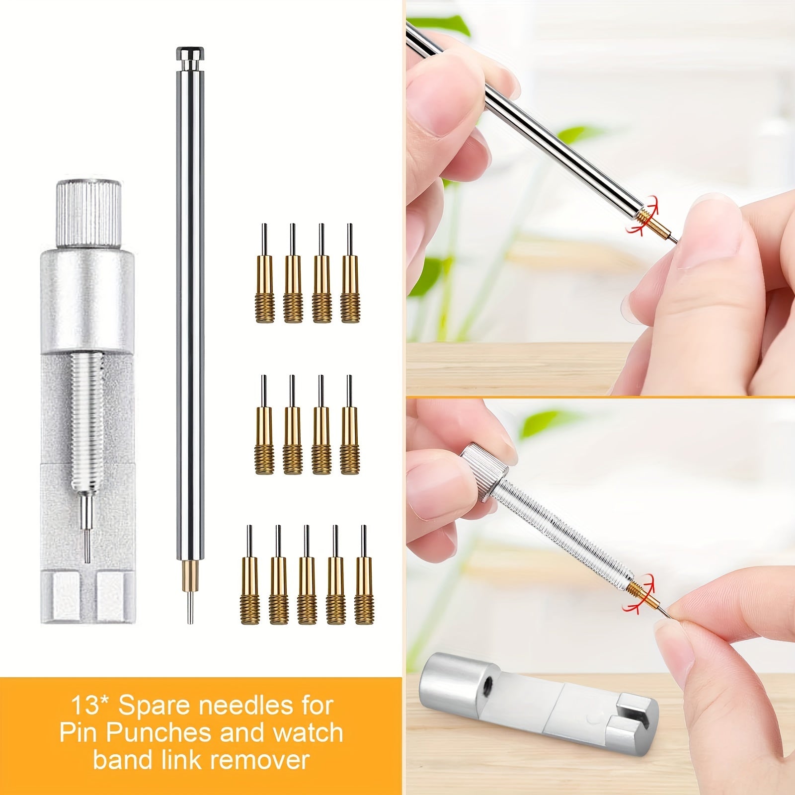 Набор инструментов для снятия ссылок с часов с руководством пользователя, 39 предметов для регулировки браслета часов