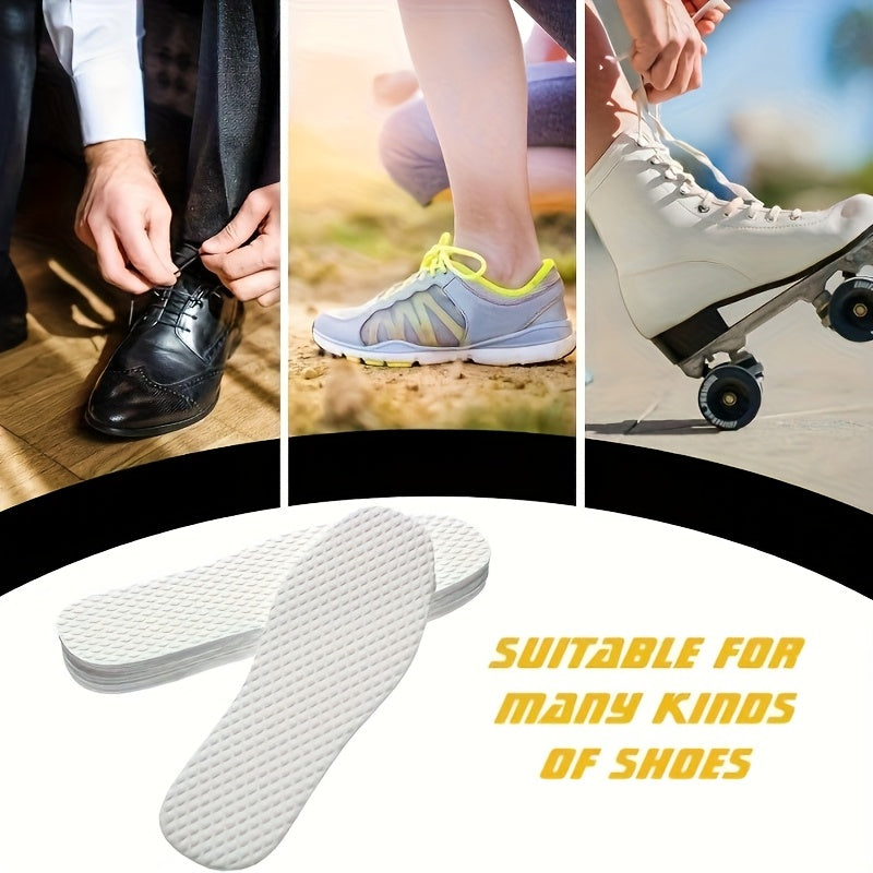 Унисекс дышащие одноразовые стельки для обуви, впитывающие пот и контролирующие запах, ультратонкие, белые, 10 пар