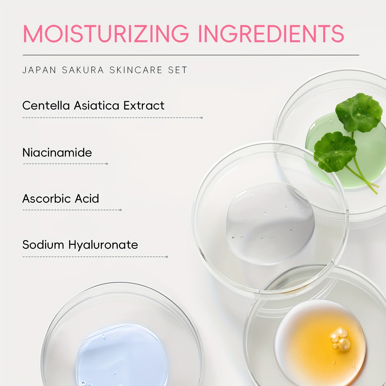 Sakura Skincare Set for All Skin Types Moisturizing with Hyaluronic Acid 6-Piece