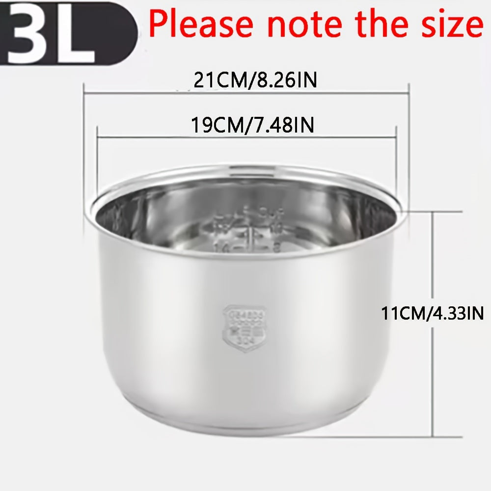304 Stainless Steel Rice Cooker Pot Set with Non-Stick Inner Liner and Steamer Basket