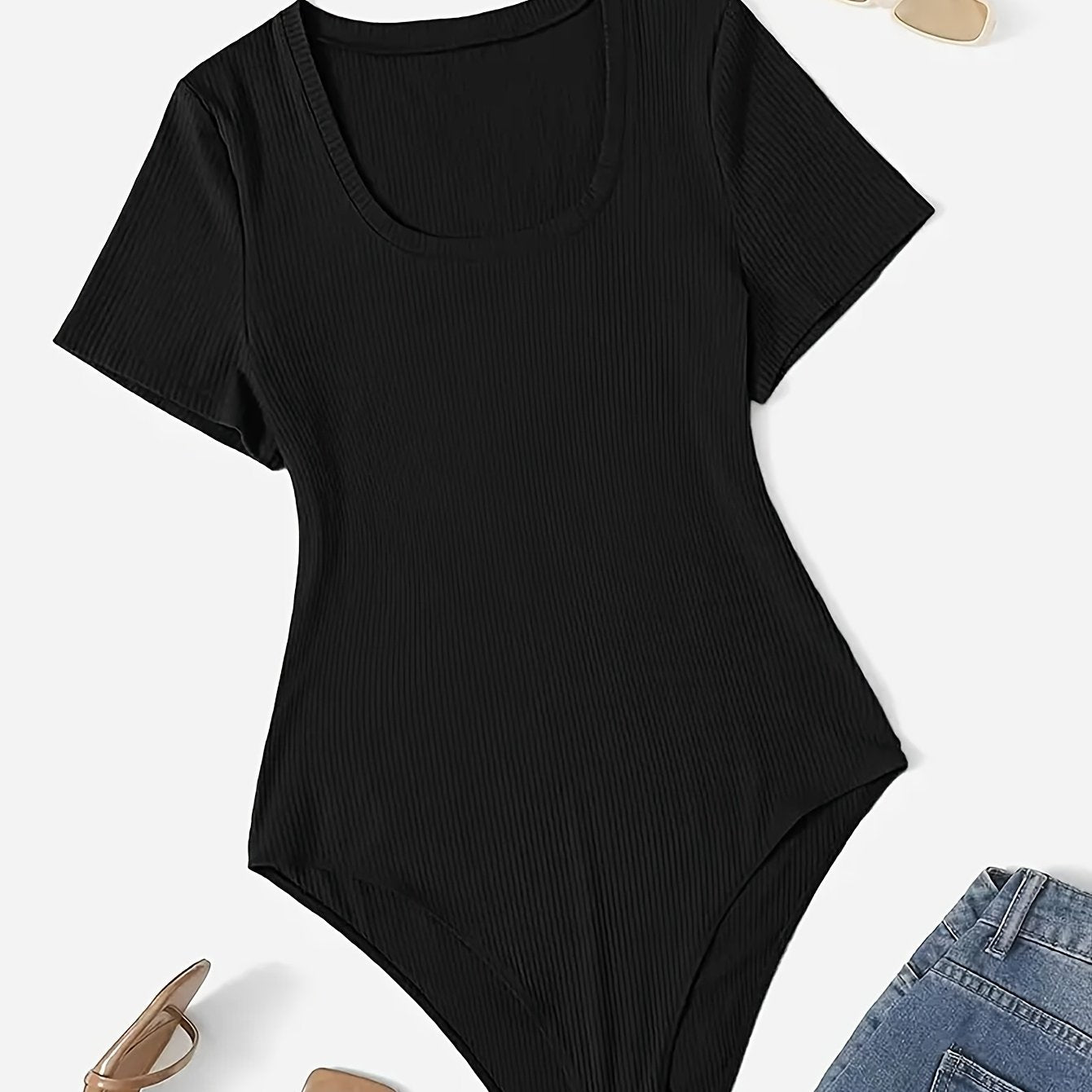 Mono casual de algodón elástico para mujer de tallas grandes de manga corta para todas las estaciones