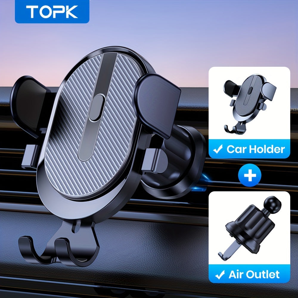 Soporte universal para teléfono de coche con bloqueo automático y clip para rejilla de ventilación
