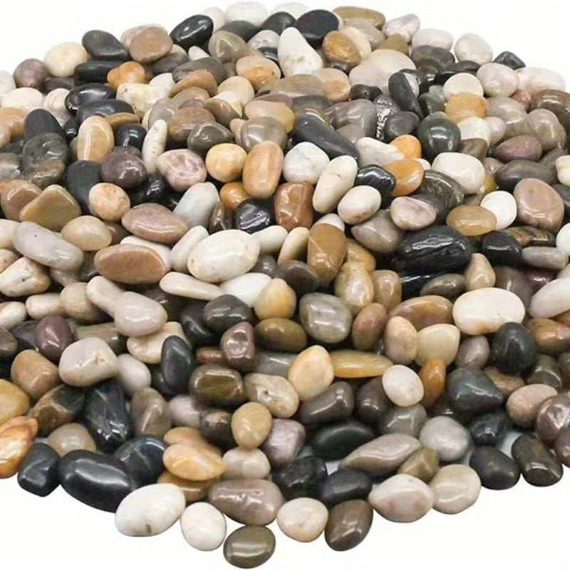 500g Natural Stone Pebbles for Aquarium Garden Landscaping White Black Brown Gray