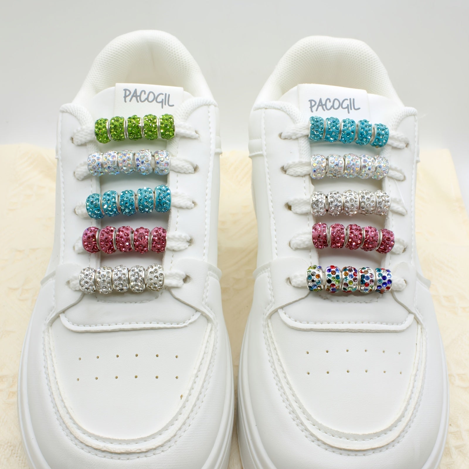 Women Men Kids Imitation Diamond Shoe Lace Beads Colorful Decorative Buckles Set of 20