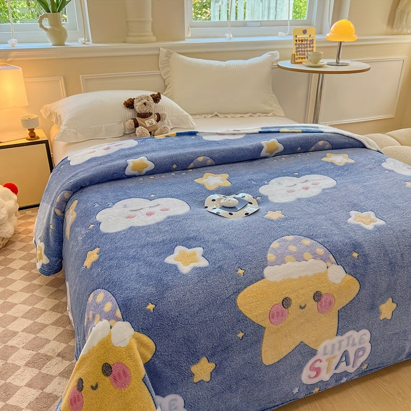 Soft Coral Fleece Throw Blanket for All Seasons Machine Washable Versatile Bed Sofa Office Gift