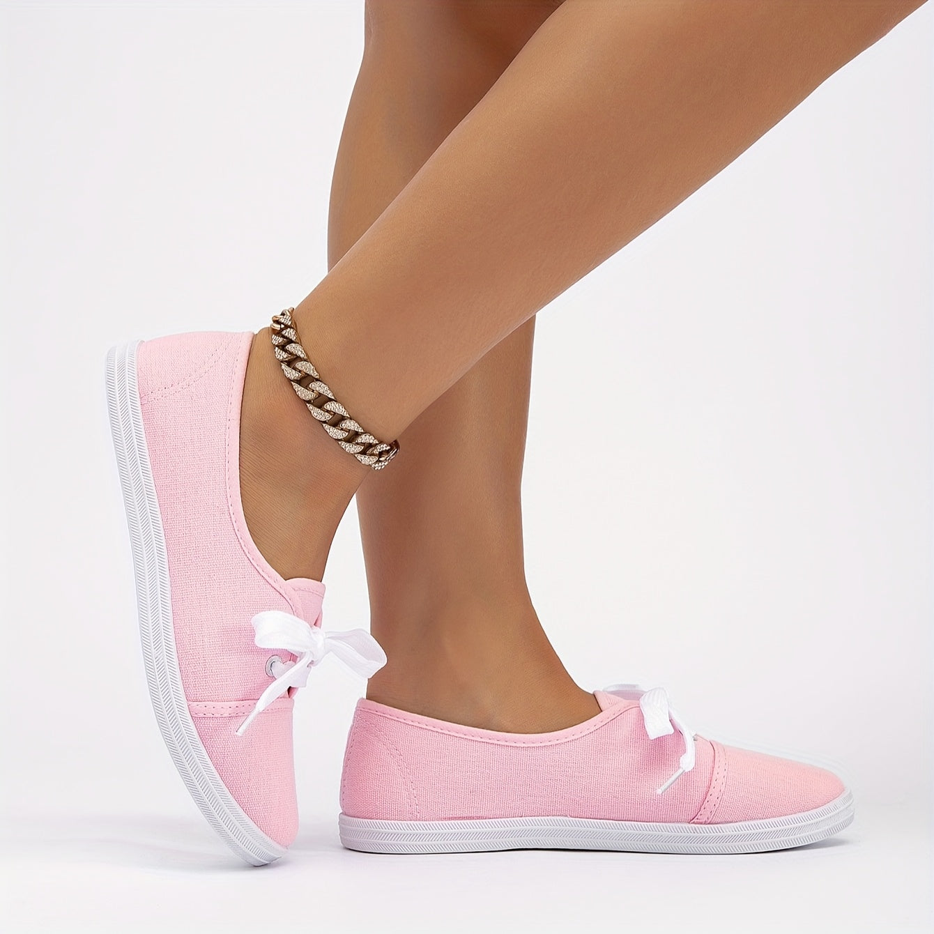 Unisex Casual Sneakers Solid Color Fabric Upper Low-Top Shoes