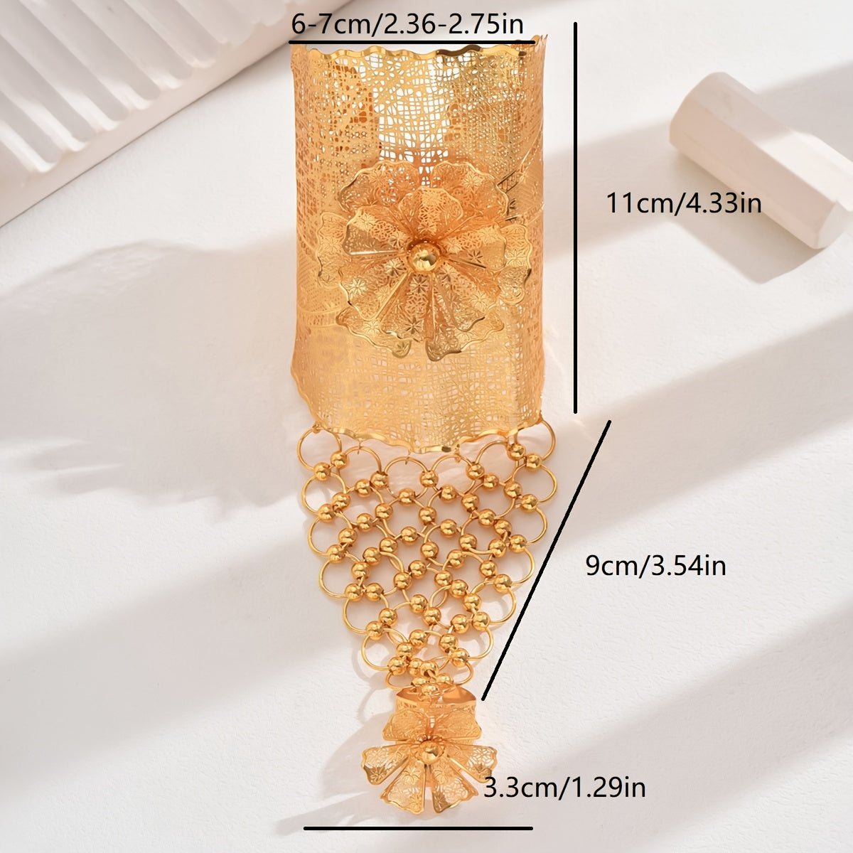 Women's Floral Bridal Bangle Wide Design Elegant Party Jewelry