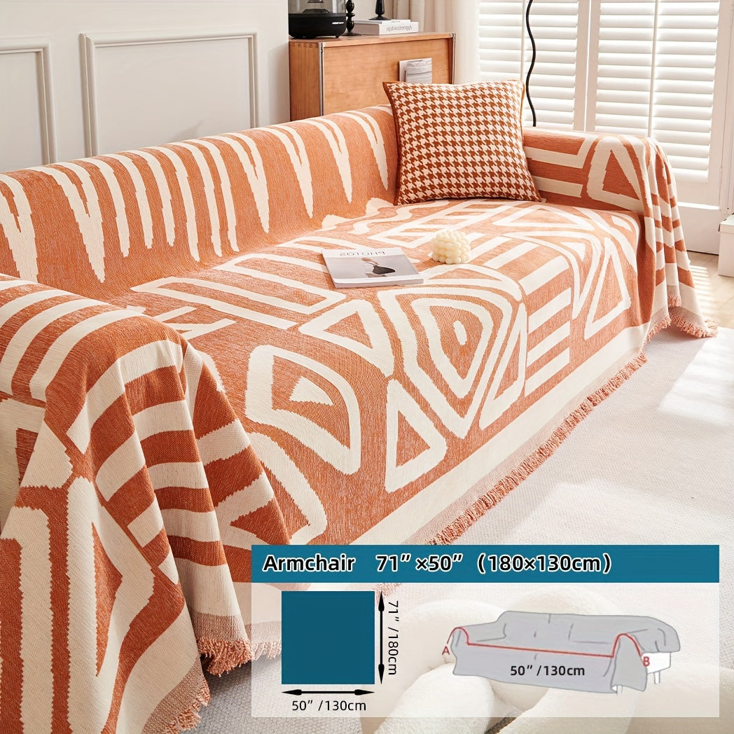 Boho Style Sofa Cover for Living Room Anti-Scratch Non-Slip Protector