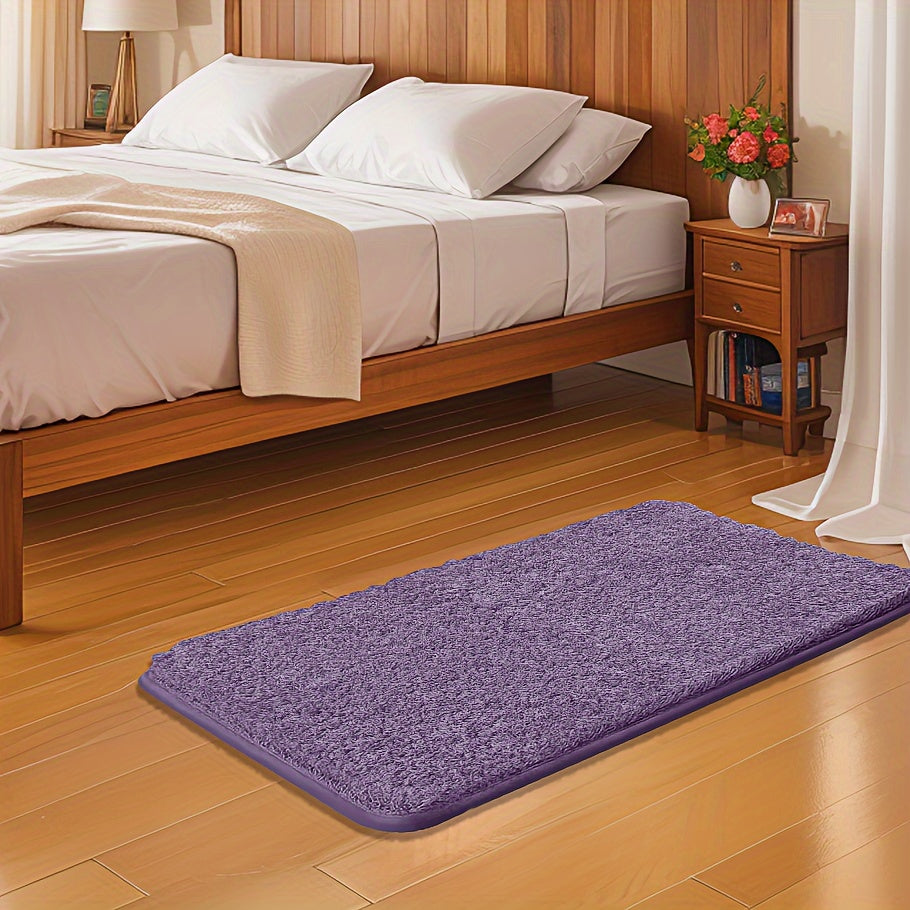 Purple Bath Mat Non-Slip Absorbent Soft and Durable Polyester for Bathroom and Bedroom
