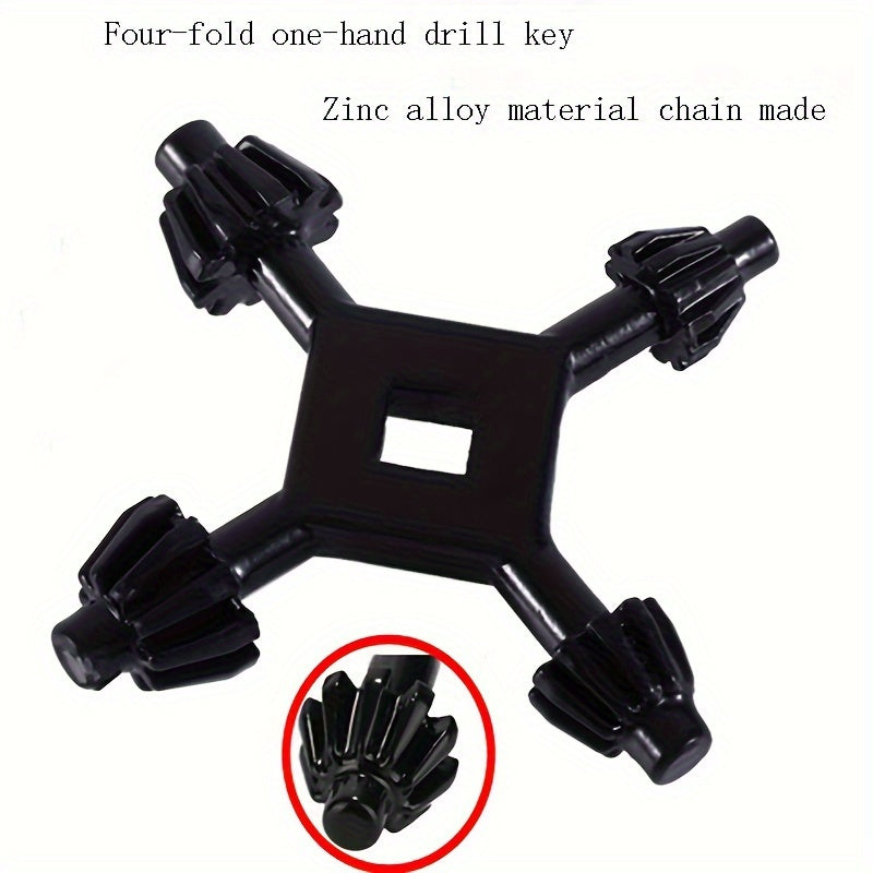 Multi-Function Zinc Alloy Hand Drill Chuck Wrench for Electric and Hand Drills