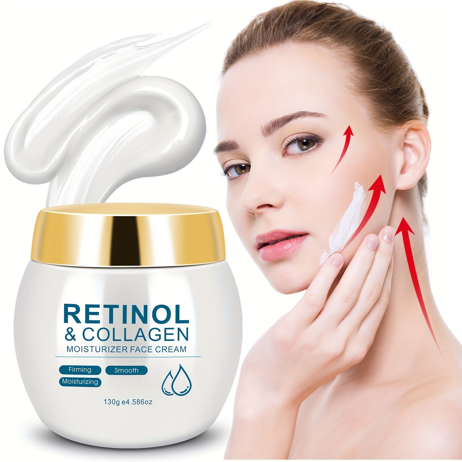 Hydrating Firming Face Cream with Retinol Collagen Hyaluronic Acid Vitamin E for All Skin Types 1.36oz
