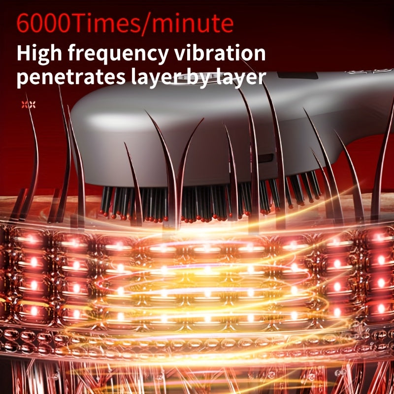 Yuqori chastotali tebranish va qizil yorug'lik bilan elektr bosh massaj tarozi, dam olish, qon aylanishini yaxshilash va sog'lom soch o'sishi uchun. USB orqali zaryadlanadigan va mustahkam.