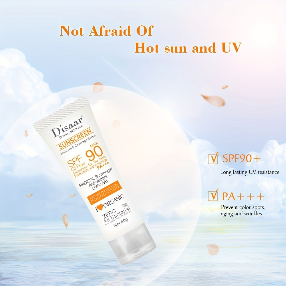 40g Quyoshdan himoya kremlari SPF 90, uzoq muddatli suvga chidamli formula, UVA/UVB himoyasi