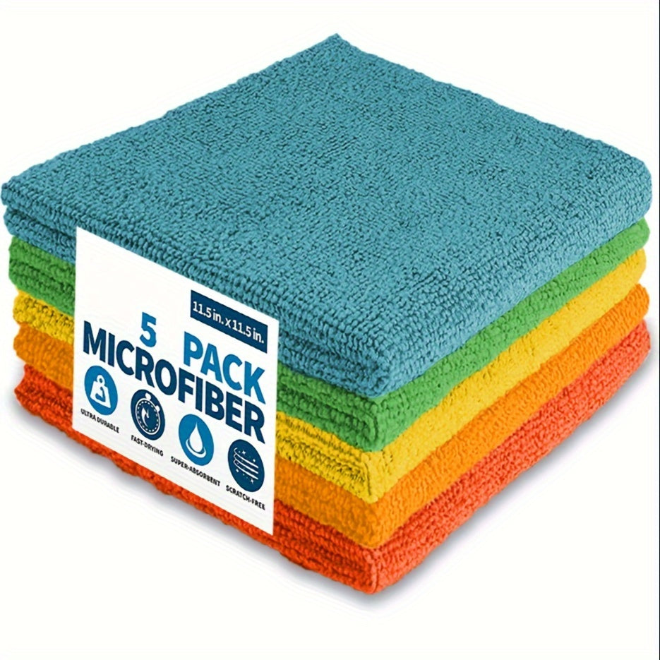 Colorful Microfiber Cleaning Towels Pack of 5 10 20 or 50