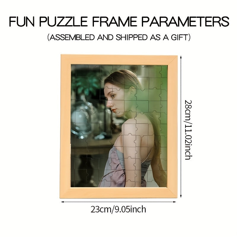 Personalized Photo Puzzle Frame for Couples and Anniversaries Wooden Gift
