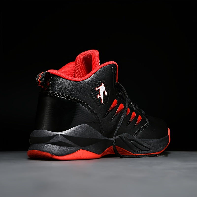 Детские высокие кроссовки на шнуровке из ПУ для уличного баскетбола и повседневных занятий