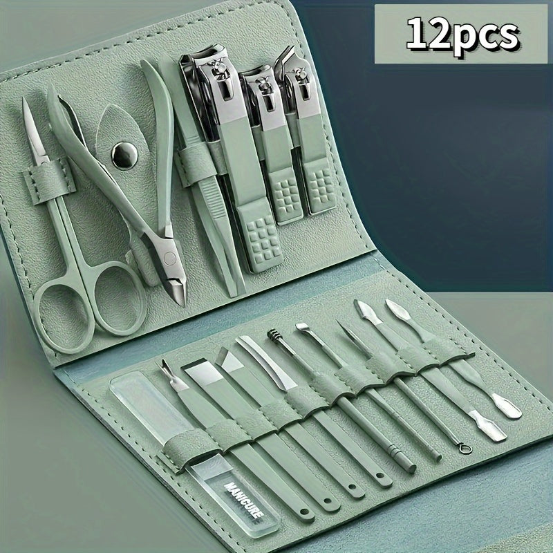 Stainless Steel Nail Grooming Kit for Men and Women Compact Travel Set