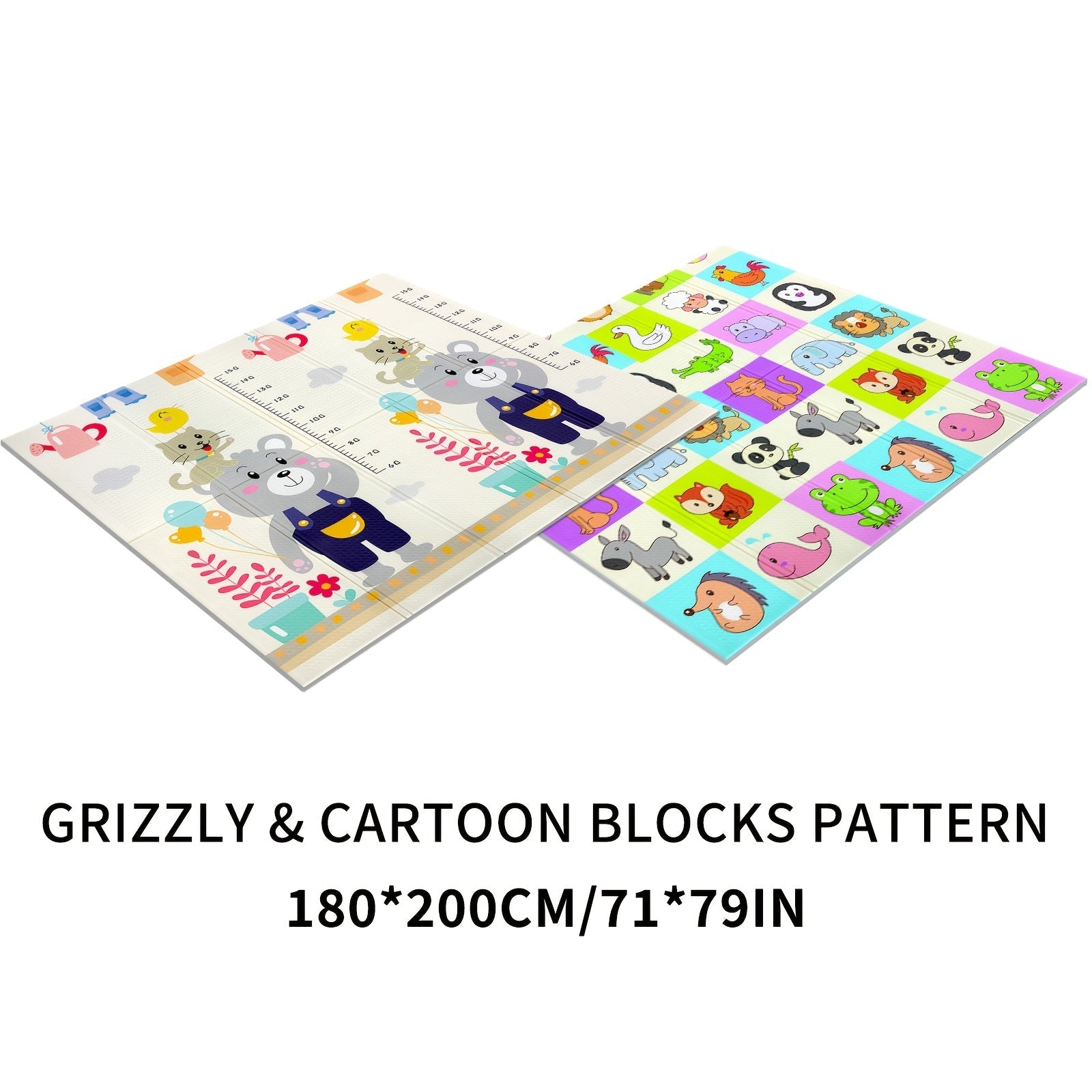 Reversible Non-Slip Waterproof Play Mat with Travel Bag for Indoor and Outdoor Use