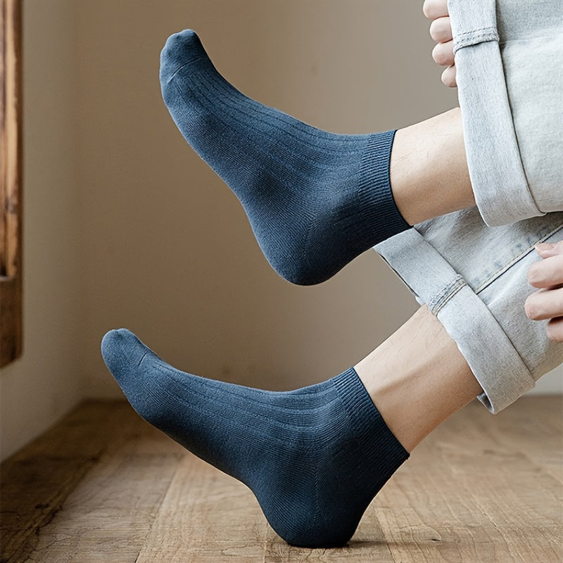 Set de 5 calcetines cortos para hombre, transpirables y que absorben la humedad, de poliéster y spandex, verano