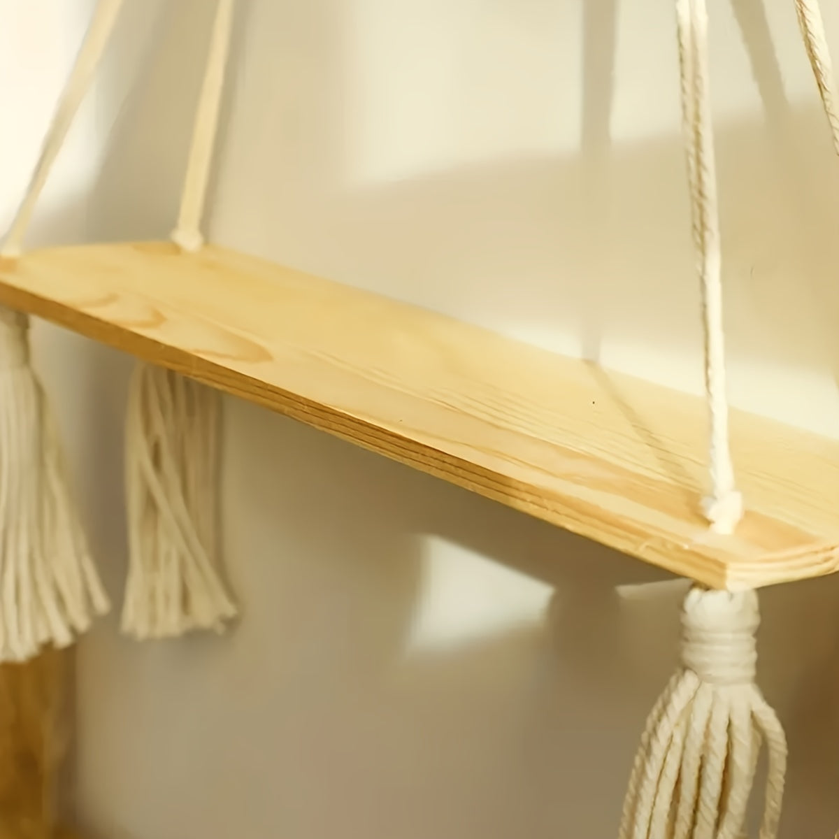 Estante para plantas de macramé, decoración de pared colgante para interiores y habitaciones bohemias