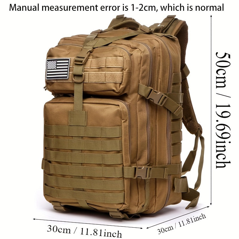 50L Water-Resistant Oxford Fabric Hiking Backpack with MOLLE System for Outdoor Activities