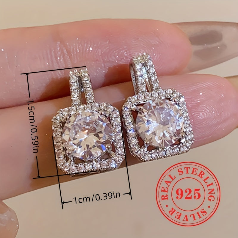 Sterling Silver S925 Earrings Cubic Zirconia for Weddings and Daily Wear