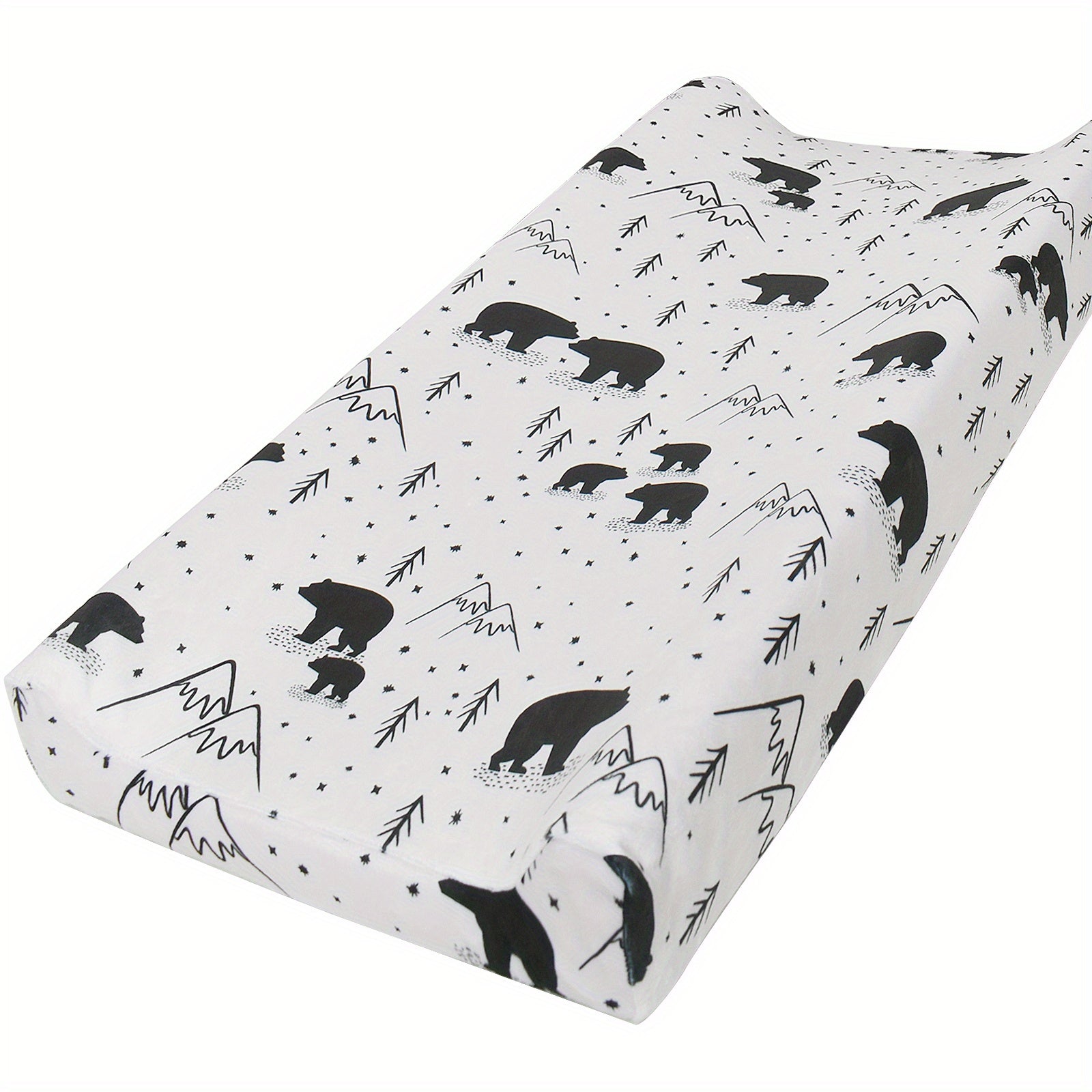 Baby Fitted Sheet with Plush Printed Design for Crib and Diaper Changing Pad