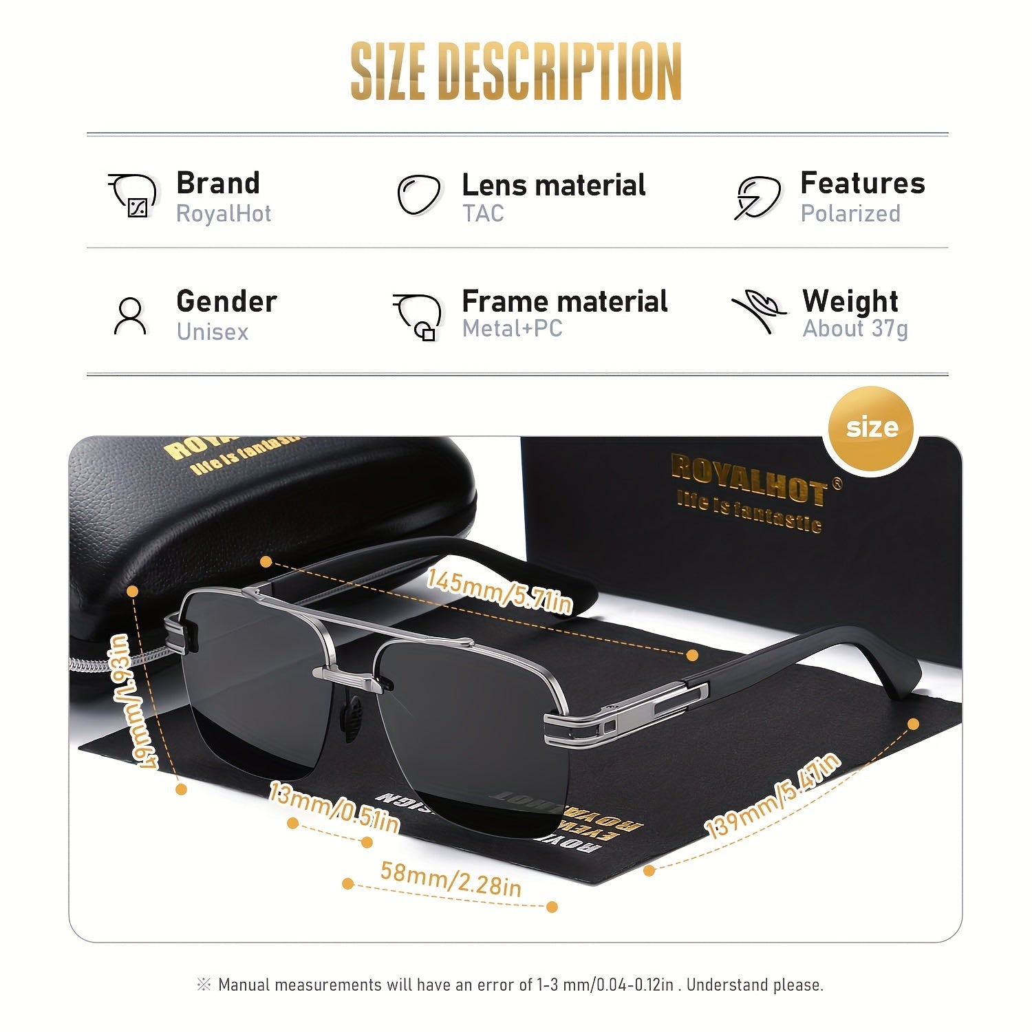 Retro Men's Polarized Metal Driving Sunglasses Unisex Gift Accessory