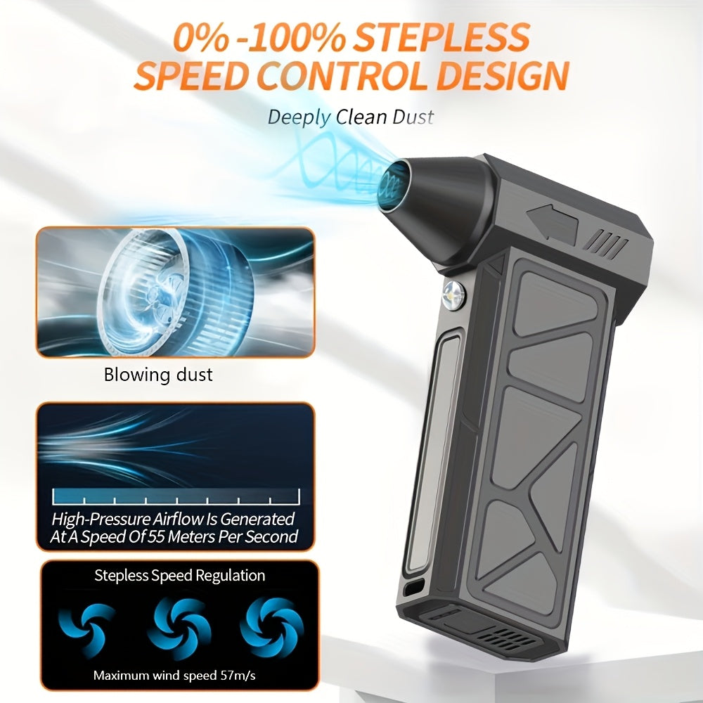 High-Speed Portable Handheld Fan with USB Charging for Camping and Outdoor Use